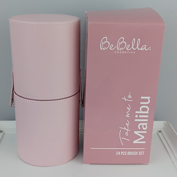 BeBella Take Me To Malibu 24 PCs Brush Set in a Case - Pastel Pink Brush Set - Picture 6 of 7